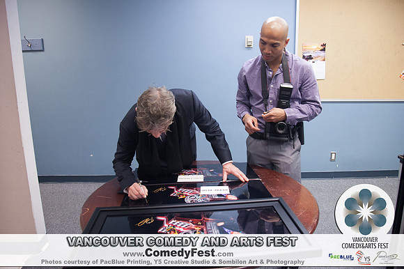 MARTIN SHORT –PASSION CHASER ART PIECE – SIGNING -  VANCOUVER COMEDY and ARTS FEST Art by RON SOMBILON-43-LOGO