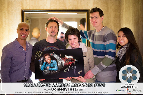 TIG NOTARO –PASSION CHASER ART PIECE – SIGNING and PRESENATION -  VANCOUVER COMEDY and ARTS FEST 2013 - Art by RON SOMBILON-2-LOGO