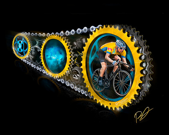 RIDE TO CONQUER CANCER ART PIECE -  proceeds benefitting BC Cancer Foundation